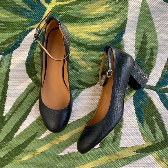 NWOT Sezane Ashley black croc leather Mary Janes - Picture 10 of 11